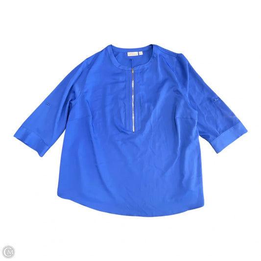 Top 3/4 Sleeve By Belle By Kim Gravel In Blue, Size: 2x