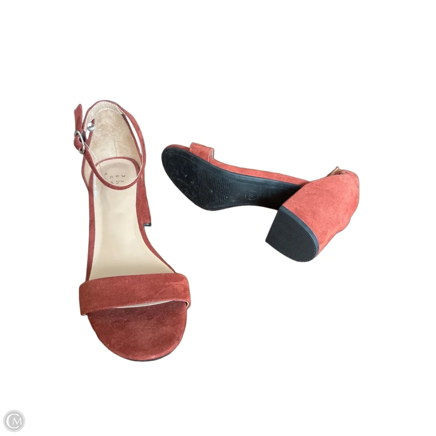 Sandals Heels Block By A New Day In Brown, Size: 5.5