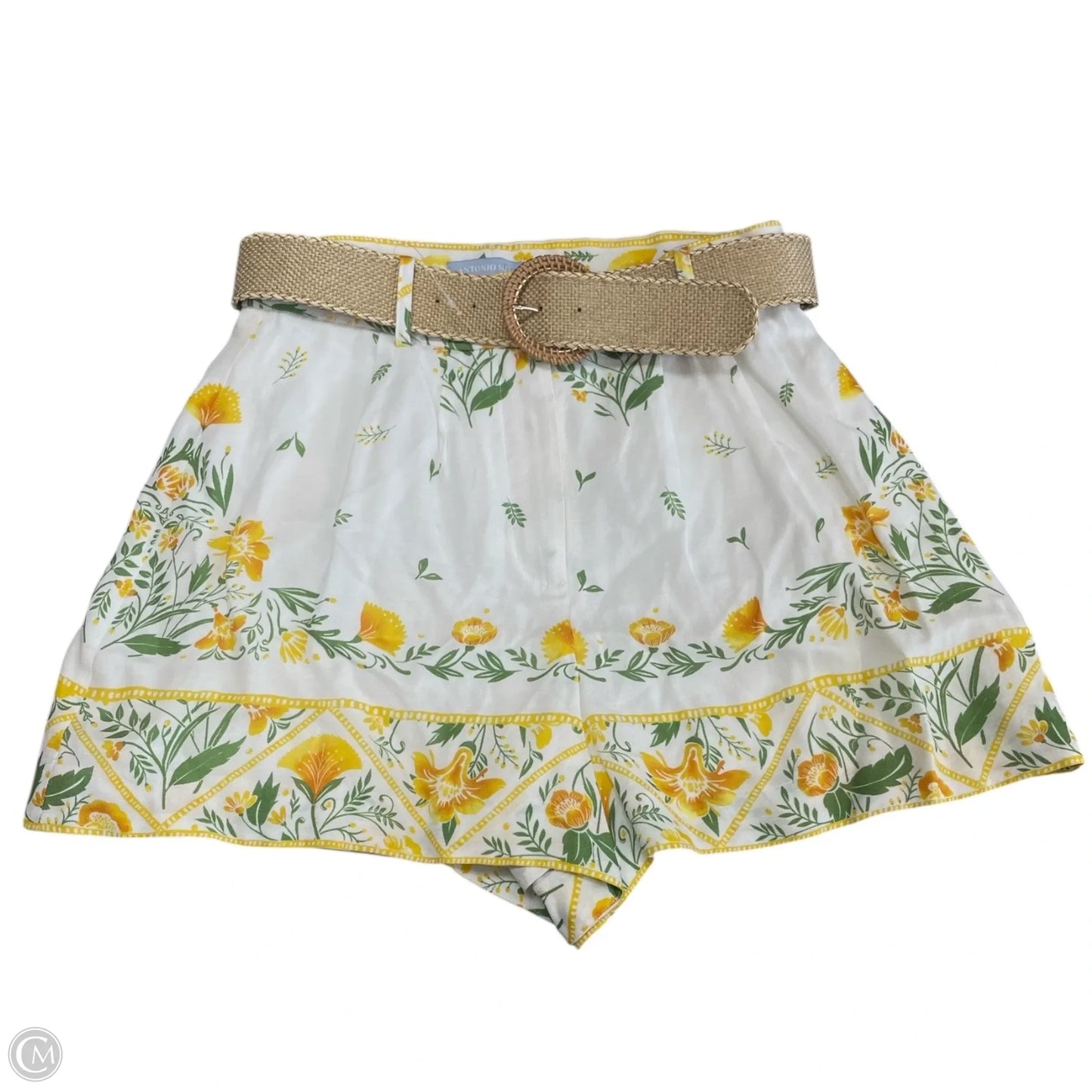 Shorts By Antonio Melani In White & Yellow, Size: 4