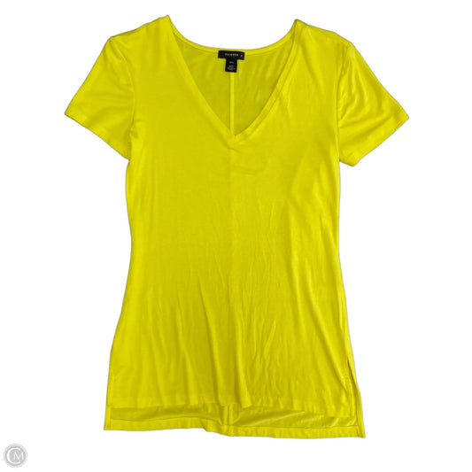 Top Short Sleeve By Halogen In Yellow, Size: Xxs