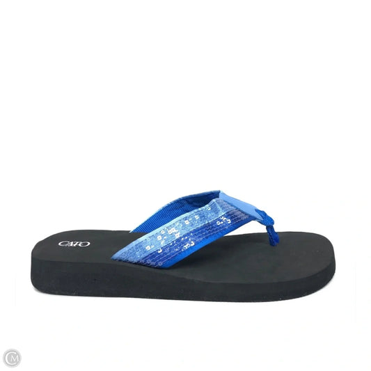 Sandals Flip Flops By Cato In Blue, Size: 10