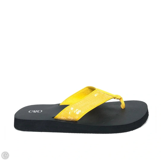 Sandals Flip Flops By Cato In Yellow, Size: 10