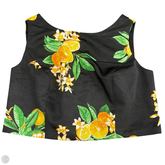 Top Sleeveless By Eva Mendes In Black & Yellow, Size: 16