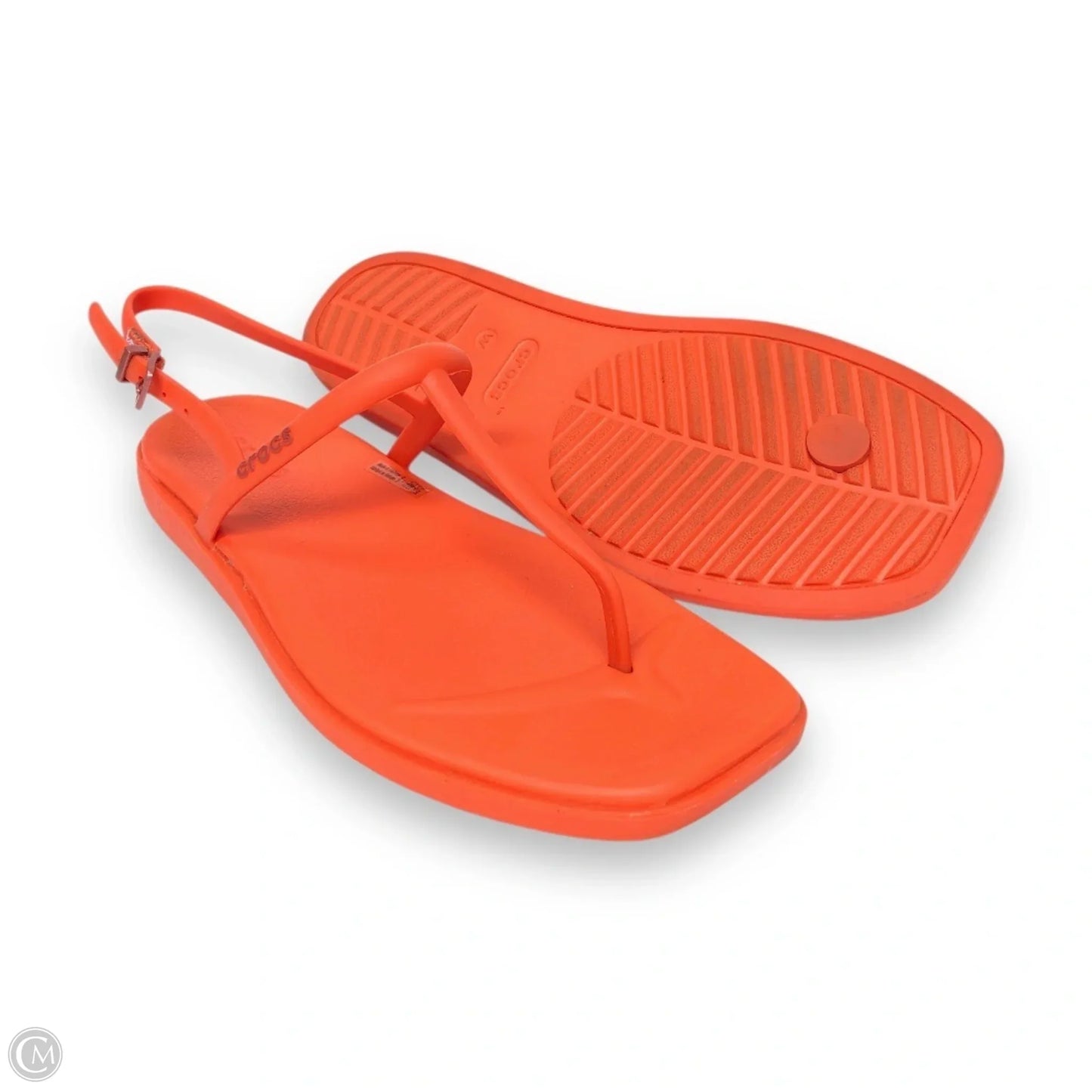 Sandals Flip Flops By Crocs In Orange, Size: 7