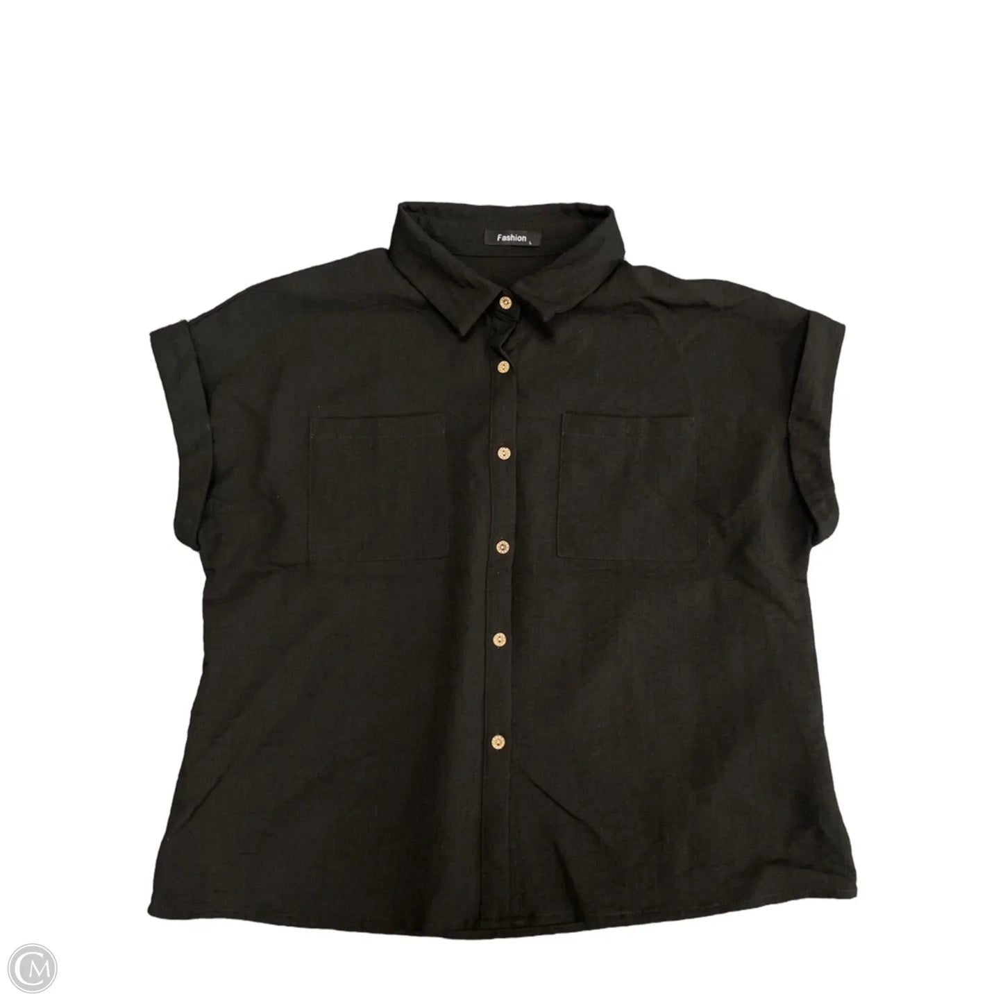 Top Short Sleeve By Clothes Mentor In Black, Size: L
