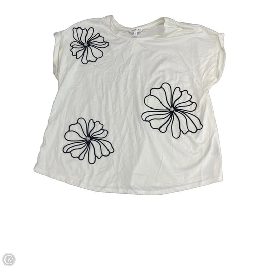 Top Short Sleeve By Clothes Mentor In White, Size: 2x