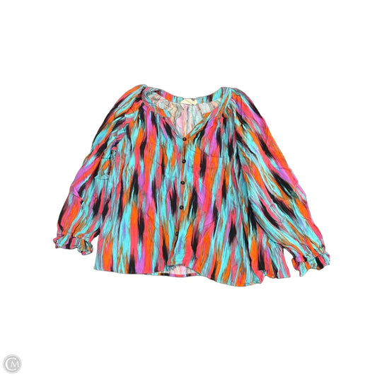 Top Long Sleeve By Savanna Jane In Multi-colored, Size: 2x