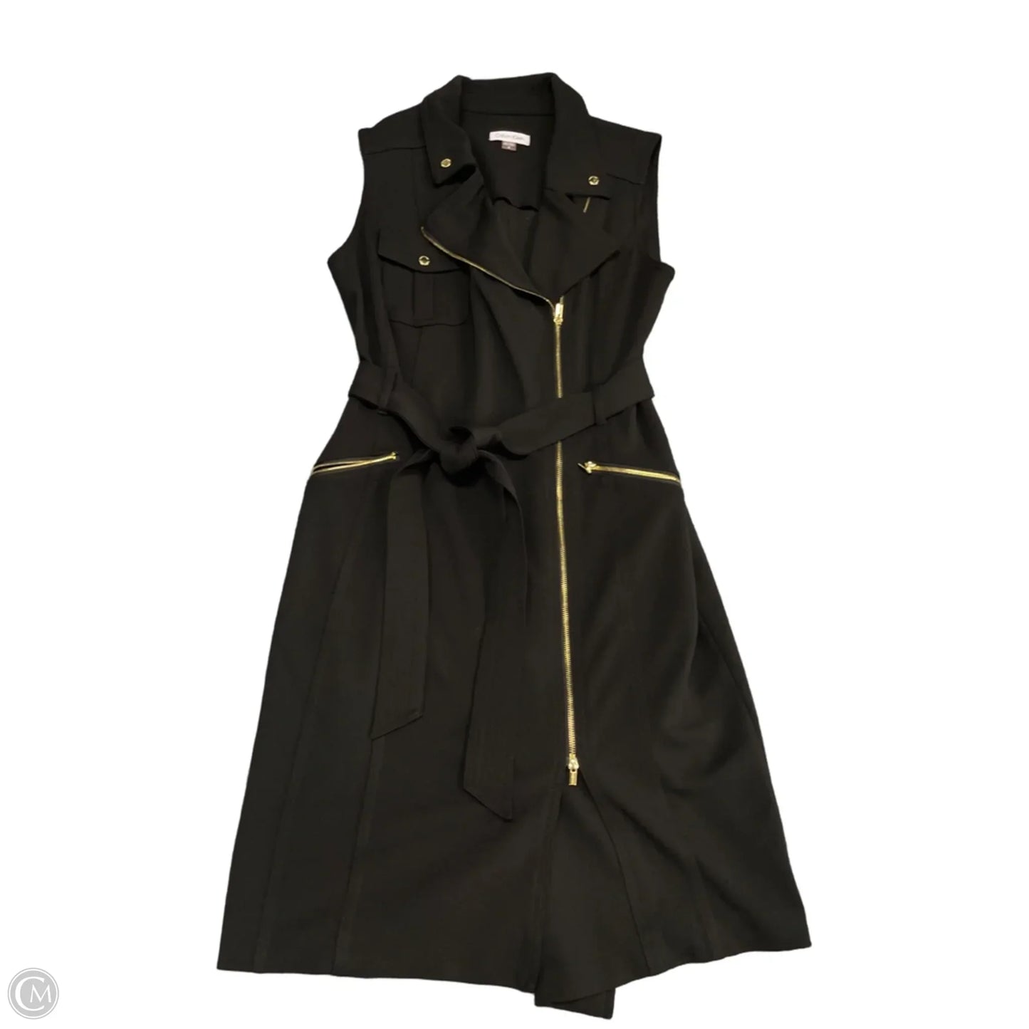 Dress Casual Midi By Calvin Klein In Black, Size: 12
