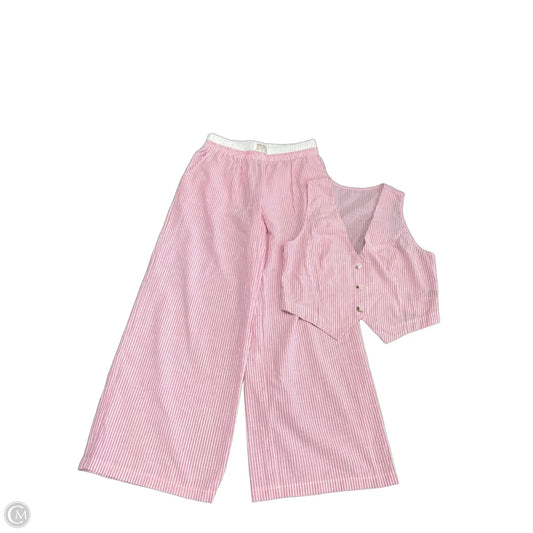 Pants Set 2pc By Shein In Pink & White, Size: L