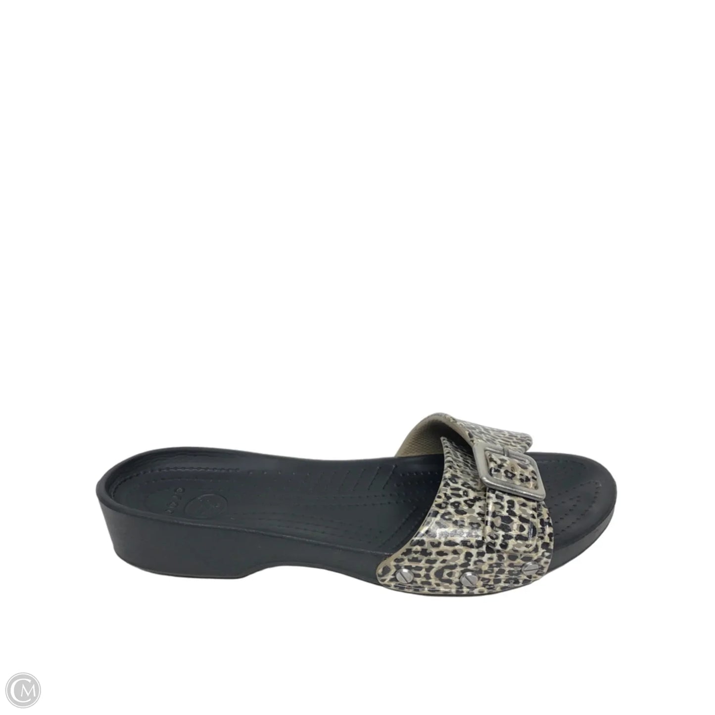 Sandals Flats By Crocs In Leopard Print, Size: 11