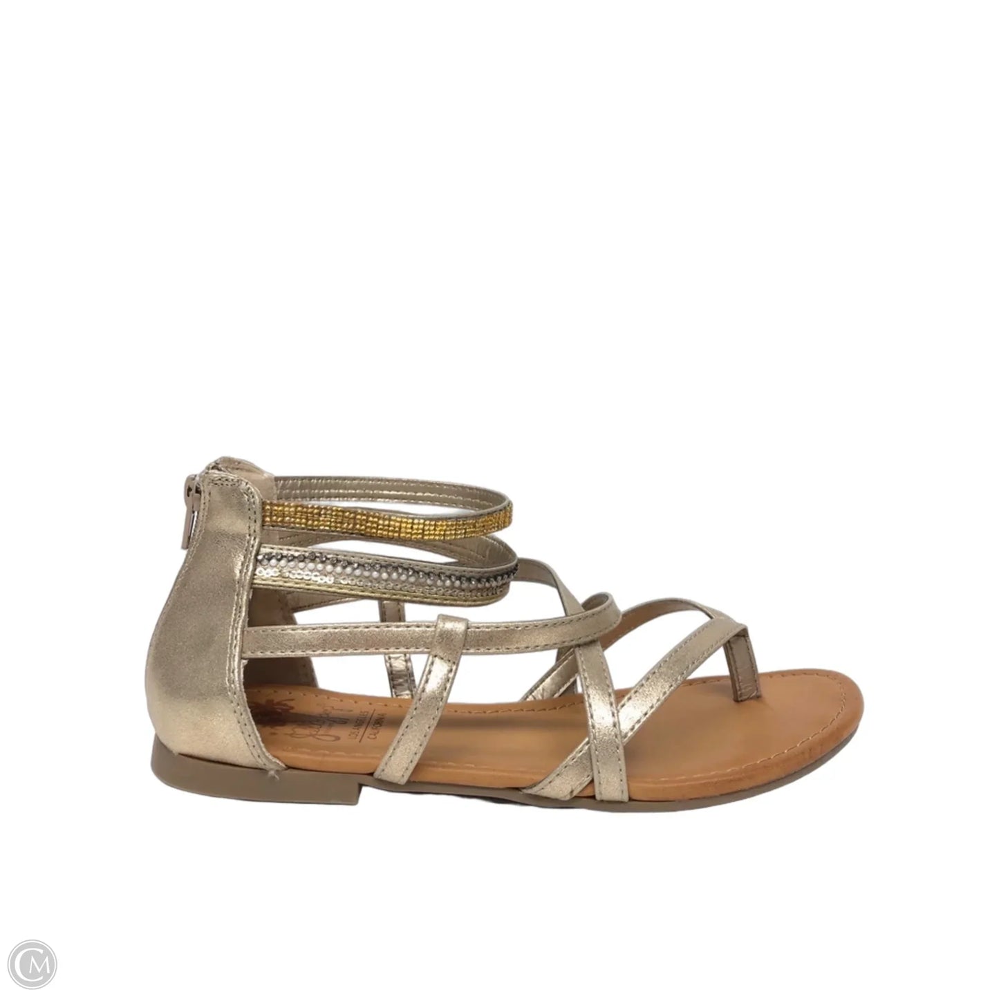 Sandals Flats By Jelly Pop In Bronze, Size: 10