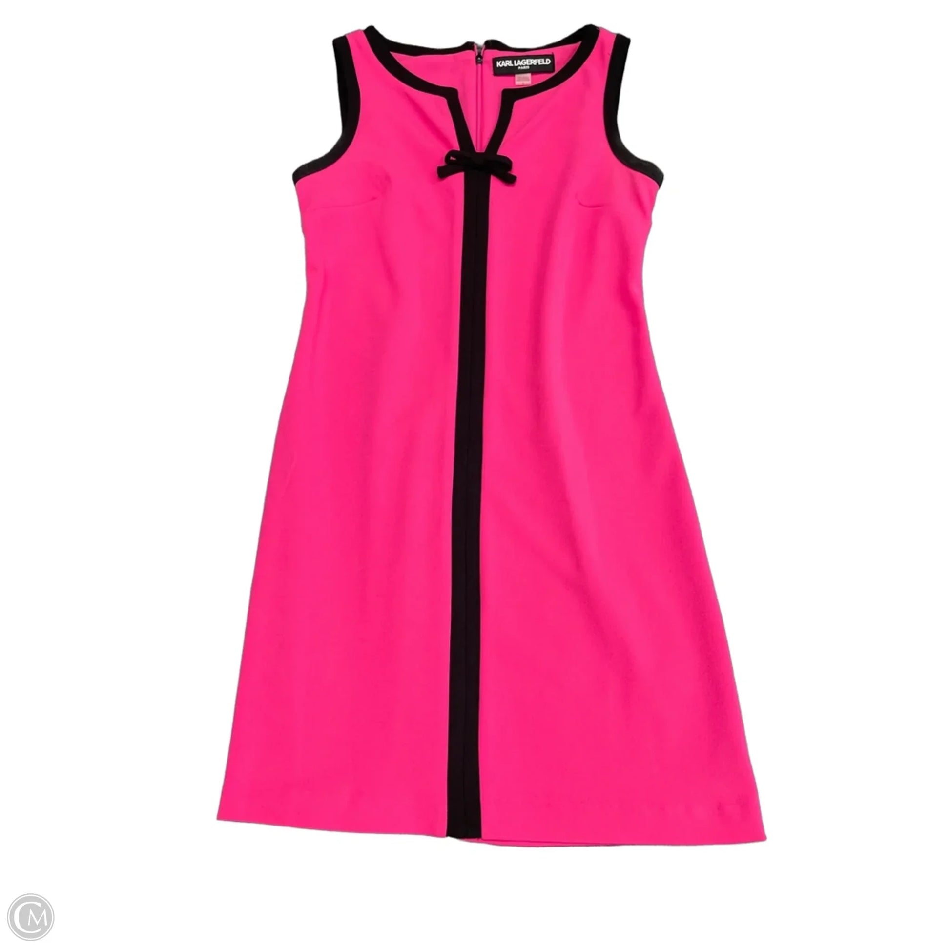 Karl Lagerfeld Paris Women's Contrast Trim Sheath Dress - Fuchsia Black