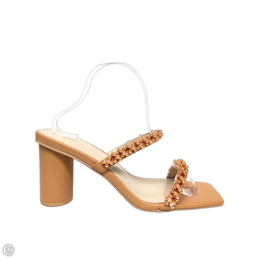 Sandals Heels Block By Clothes Mentor In Orange, Size: 11