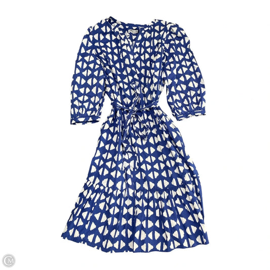 Dress Casual Midi By Sonoma In Blue & White, Size: Xxl