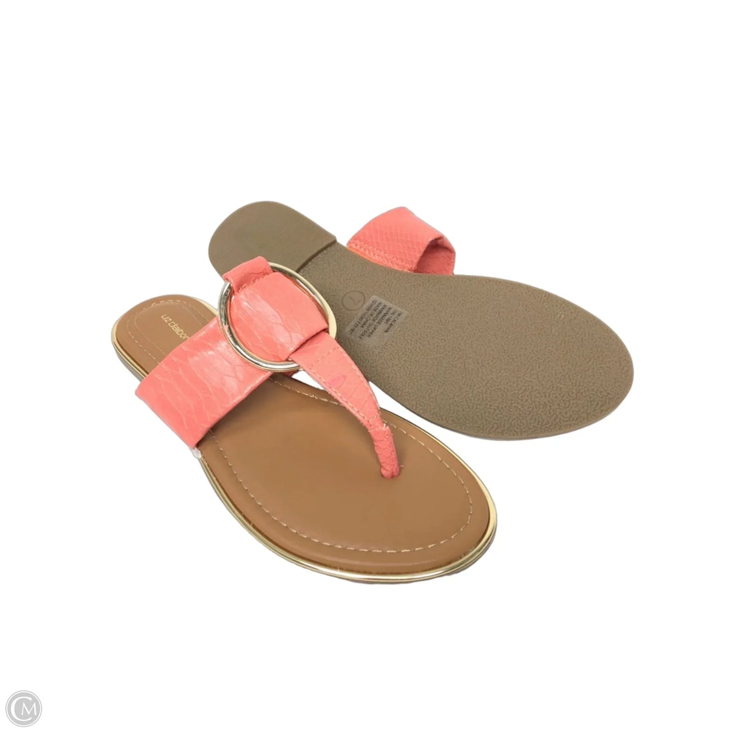 Sandals Flats By Liz Claiborne In Coral, Size: 7
