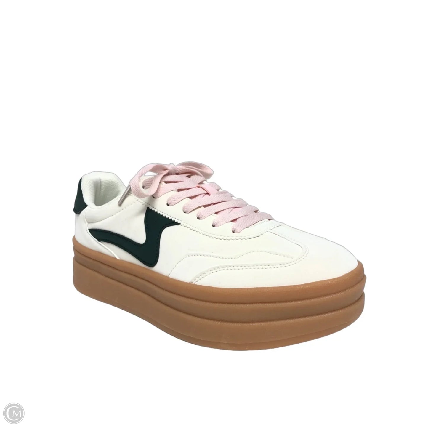 Shoes Sneakers Platform By Clothes Mentor In Cream & Green, Size: 9