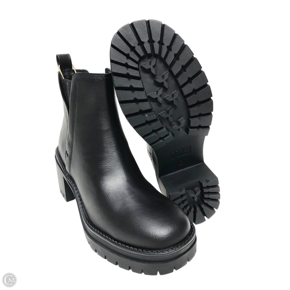 Boots Ankle Heels By Mia In Black, Size: 8