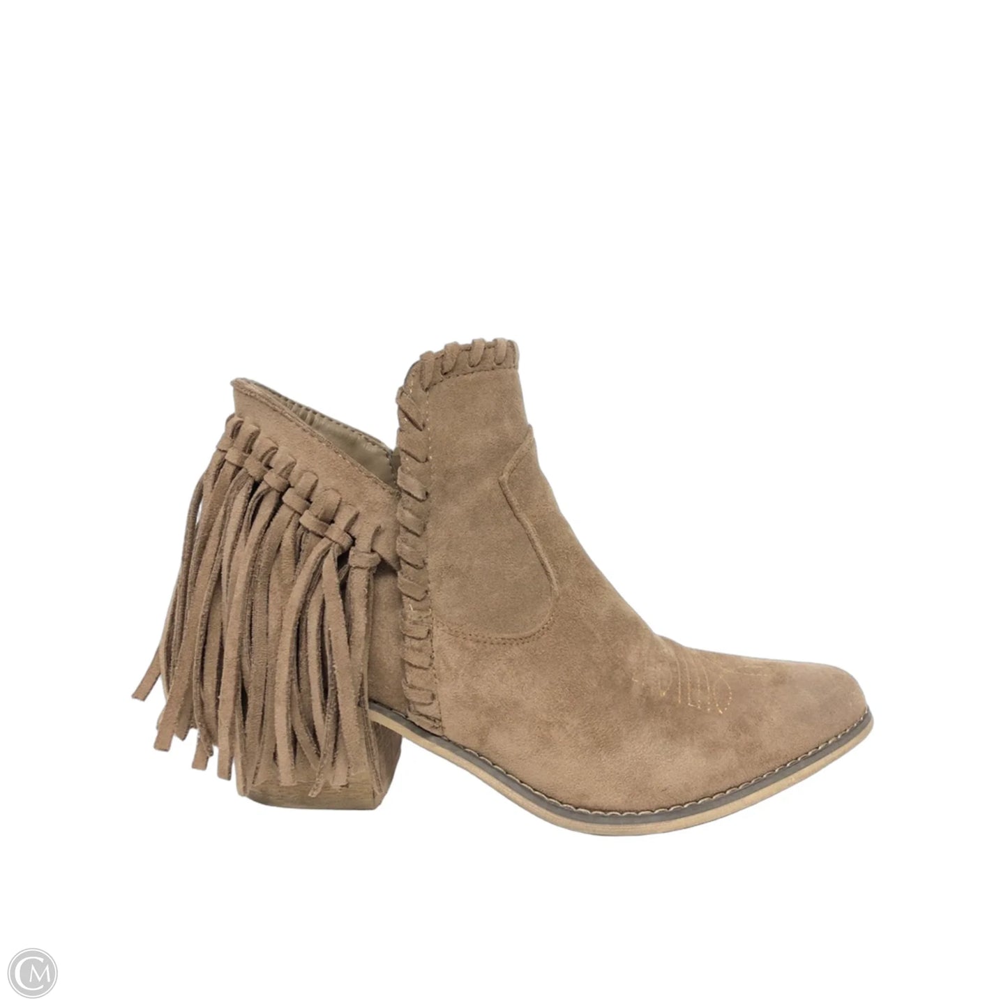 Boots Ankle Heels By Natural Reflections In Brown, Size: 9
