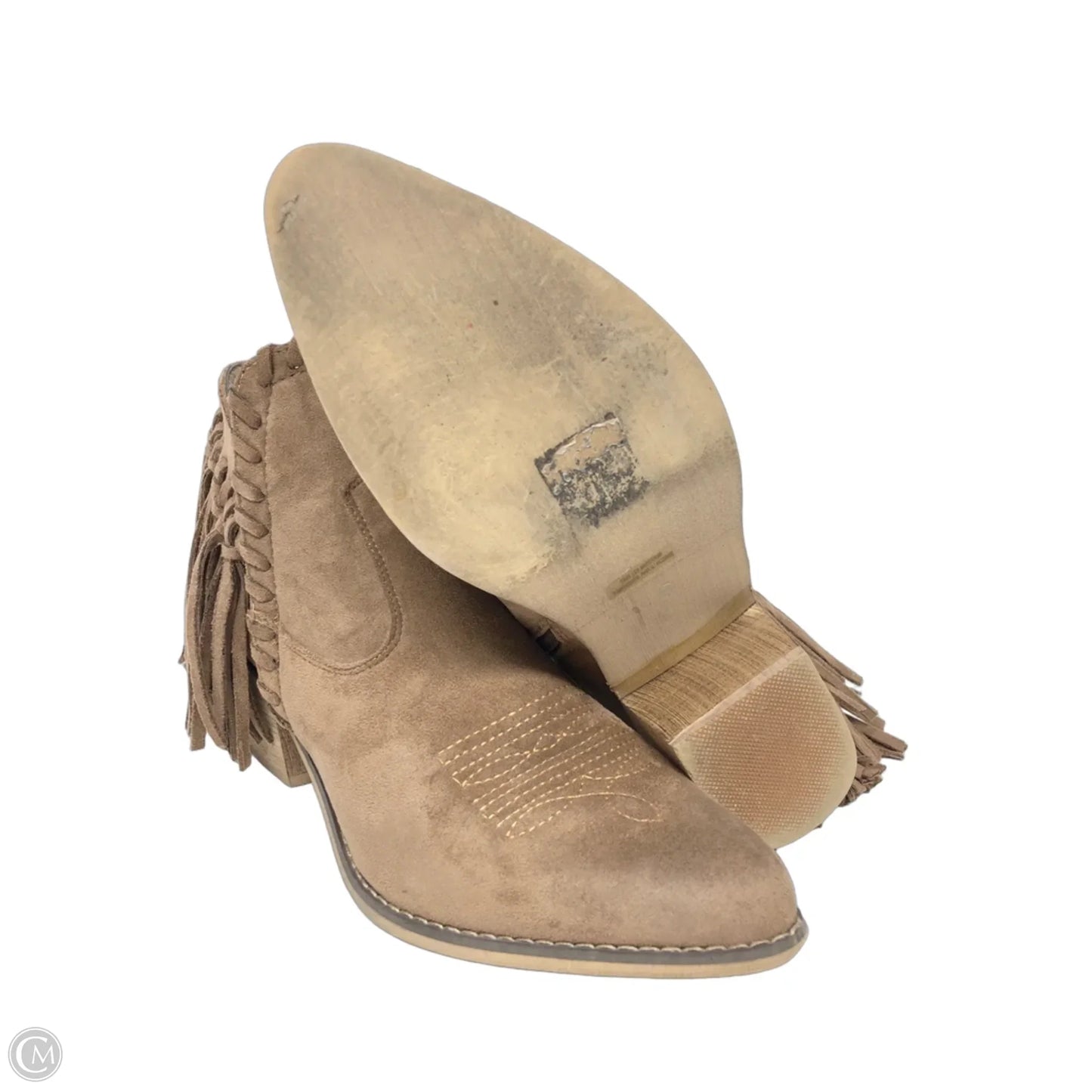 Boots Ankle Heels By Natural Reflections In Brown, Size: 9
