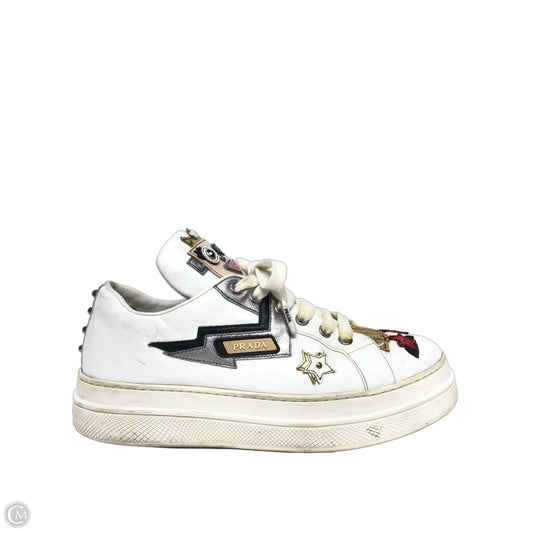 Shoes Luxury Designer By Prada In White, Size: 8
