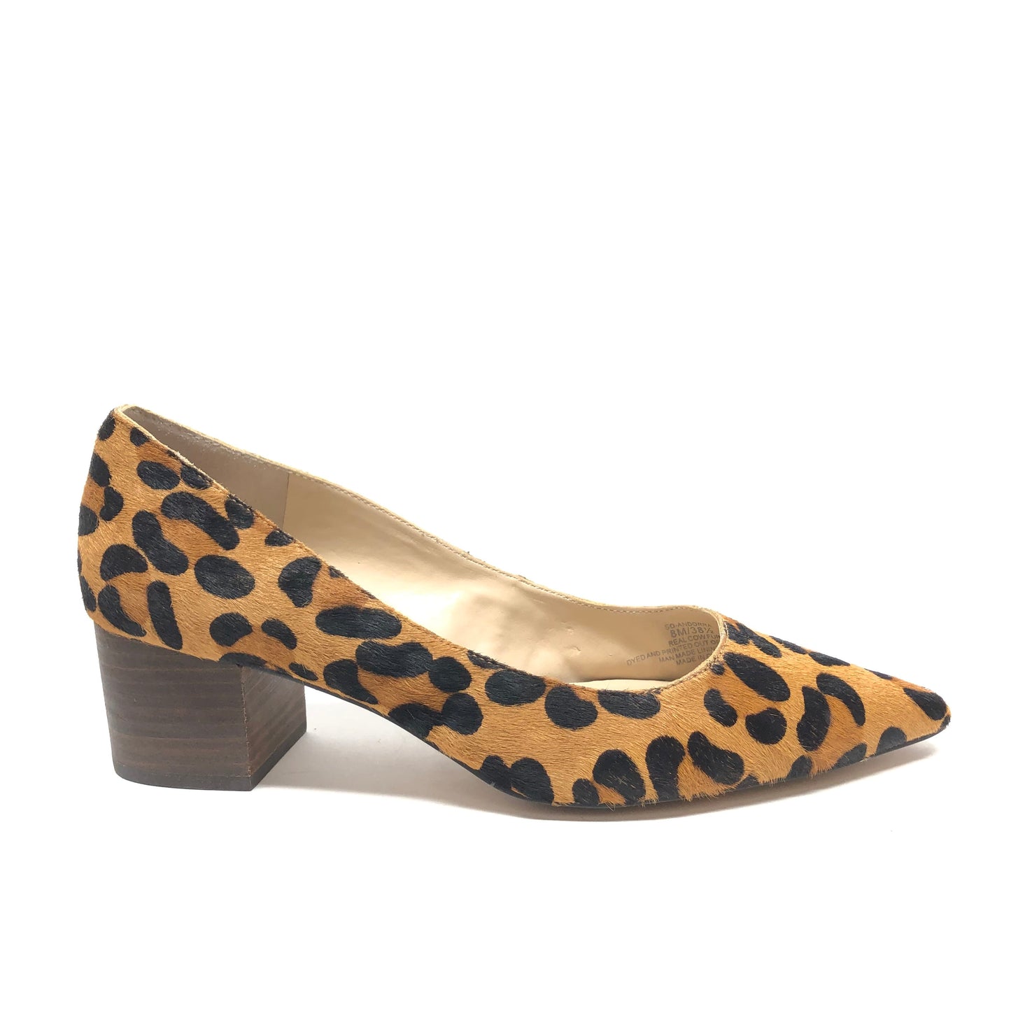 Leopard Print Shoes Heels Block Sole Society, Size 8