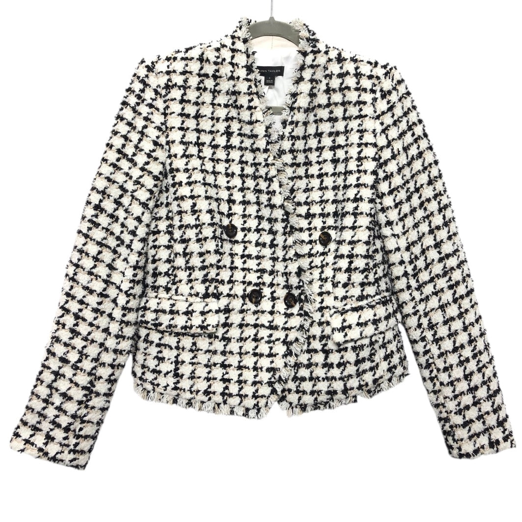 Blazer By Ann Taylor In Black & White, Size: 0