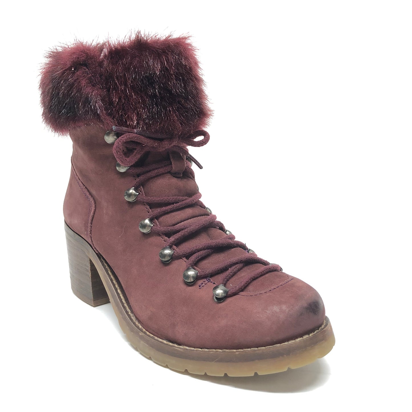 Boots Ankle Heels By Steve Madden In Maroon, Size: 7