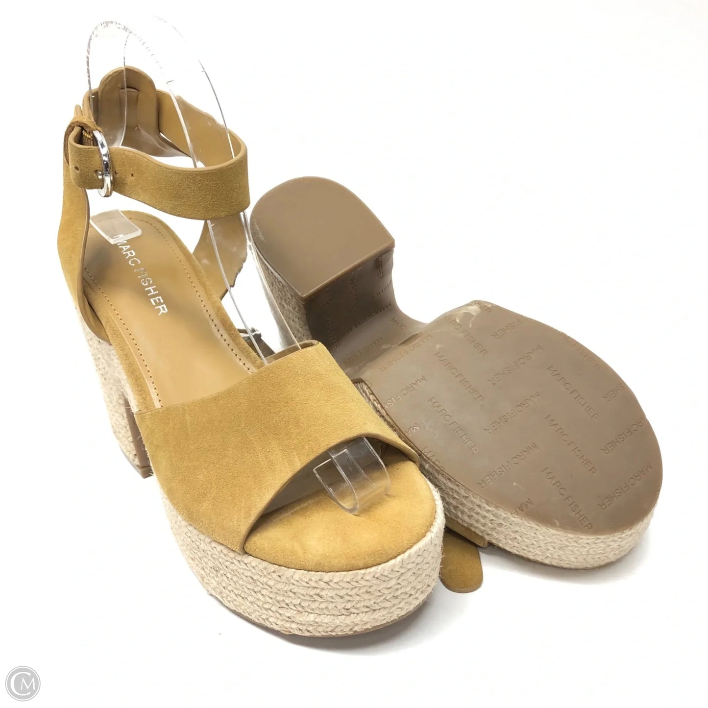 Sandals Heels Block By Marc Fisher In Tan, Size: 7.5