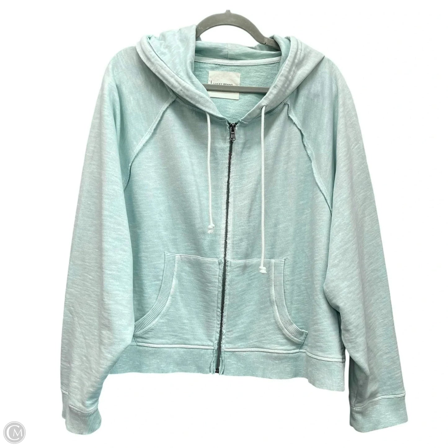 Sweatshirt Hoodie By Lucky Brand In Aqua, Size: Xxl