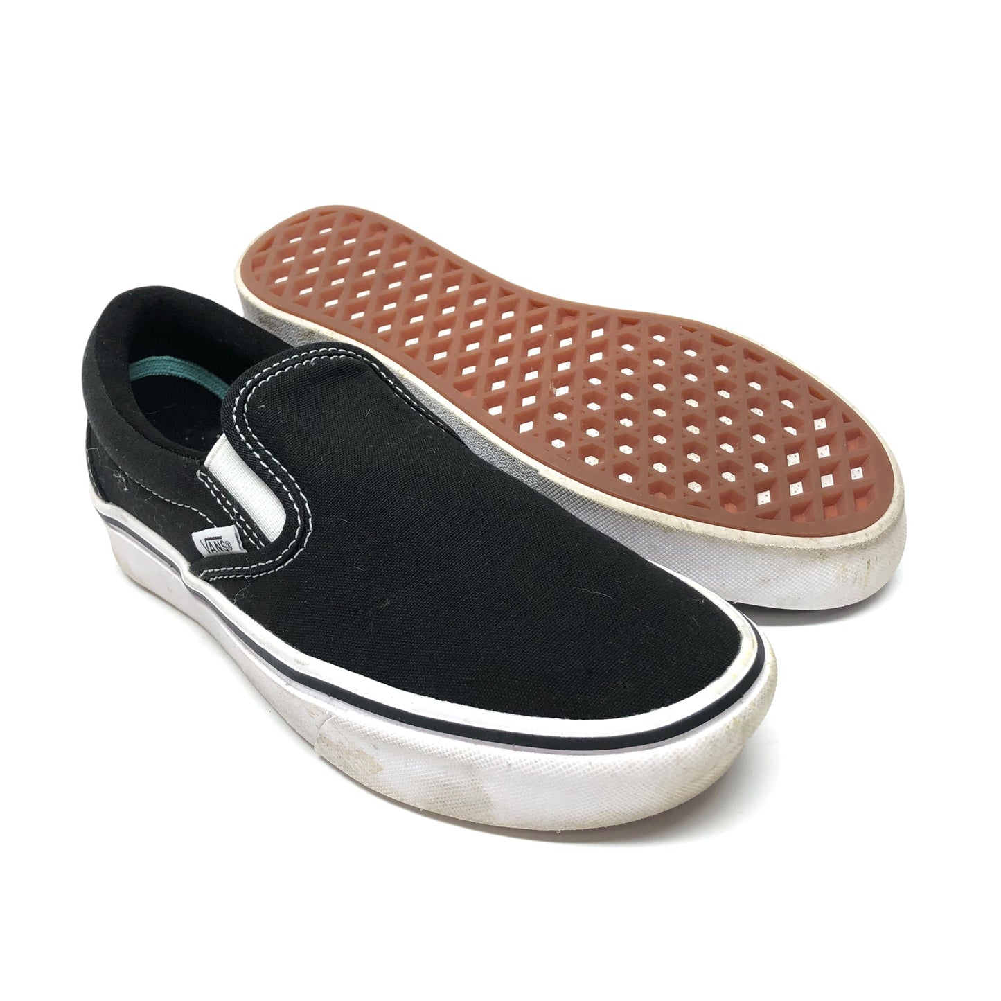 Shoes Flats By Vans In Black, Size: 5