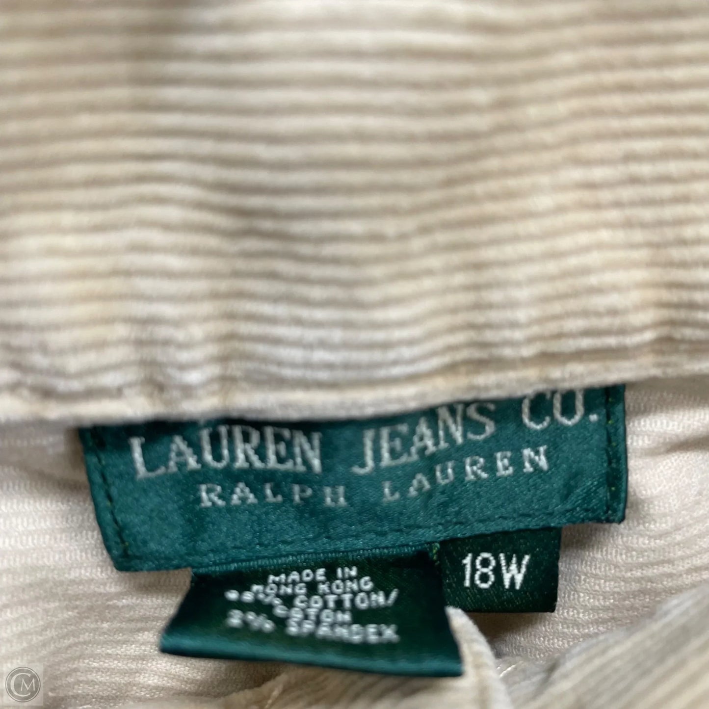 Pants Corduroy By Lauren Jeans Co In Cream, Size: 18