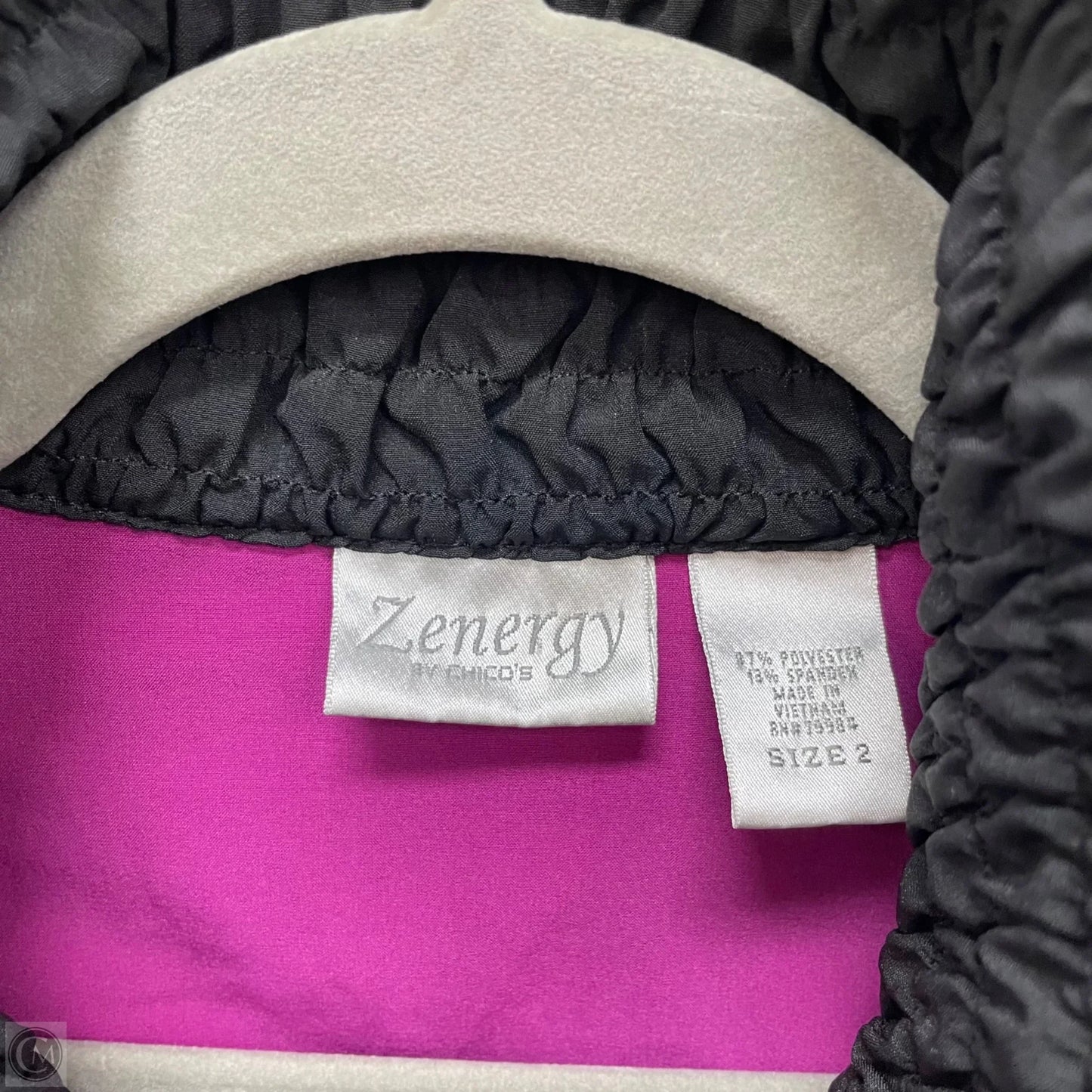 Athletic Jacket By Zenergy By Chicos In Black & Purple, Size: L