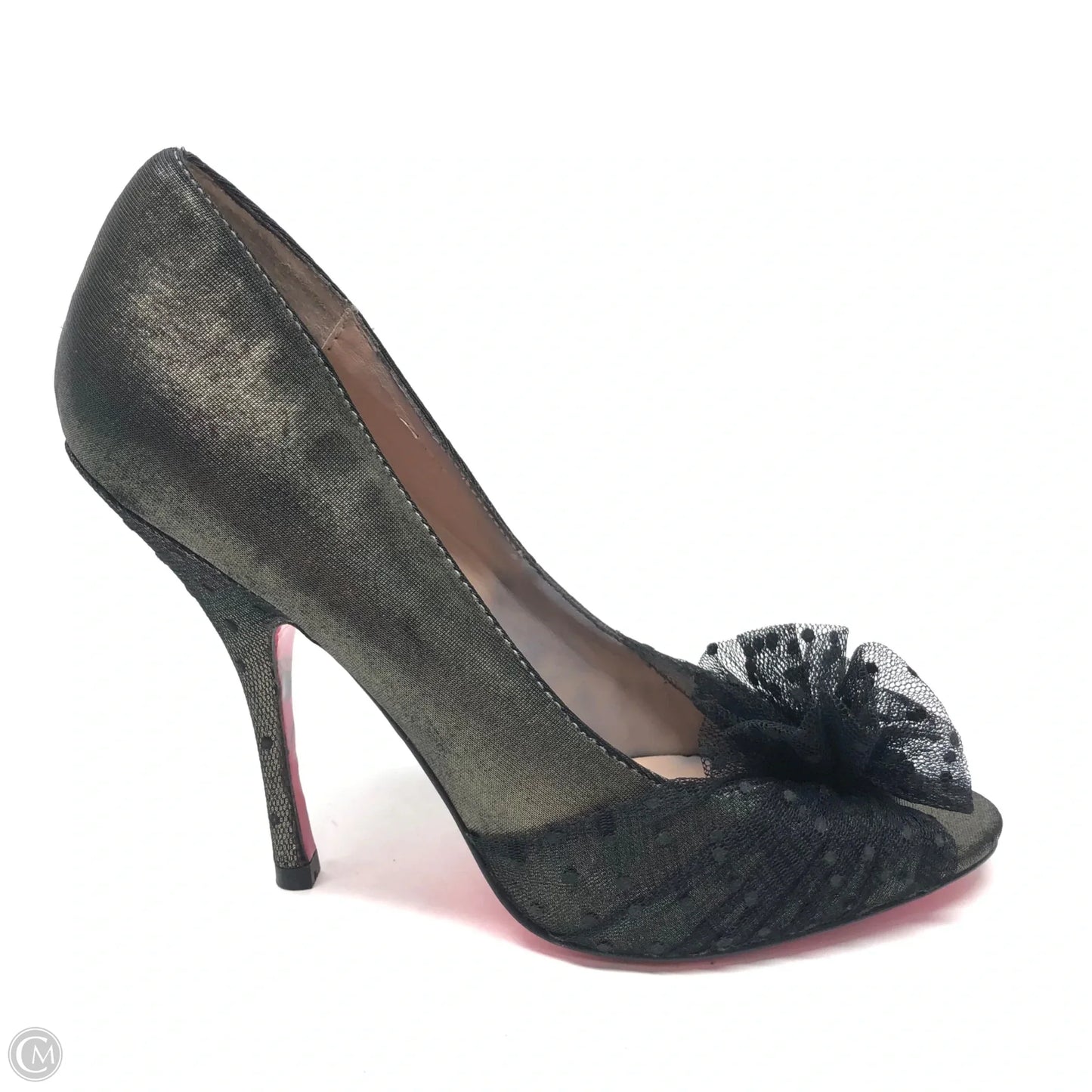 Shoes Heels Stiletto By Betsey Johnson In Black & Gold, Size: 8