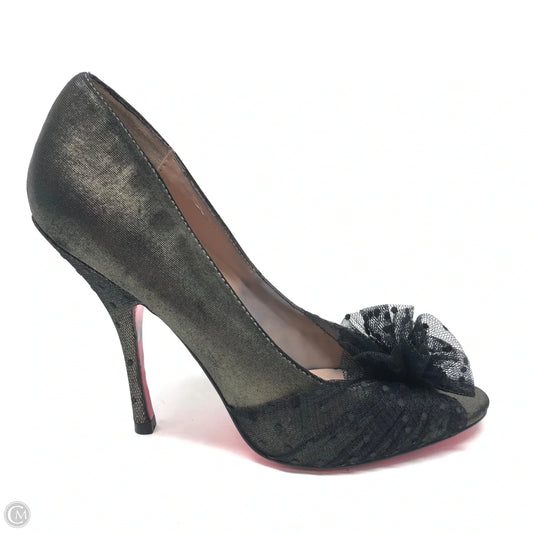 Shoes Heels Stiletto By Betsey Johnson In Black & Gold, Size: 8