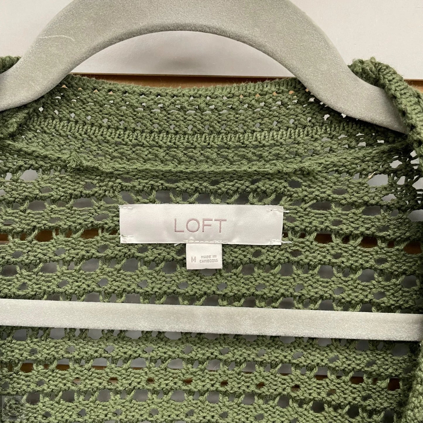 Sweater Cardigan By Loft In Green, Size: M