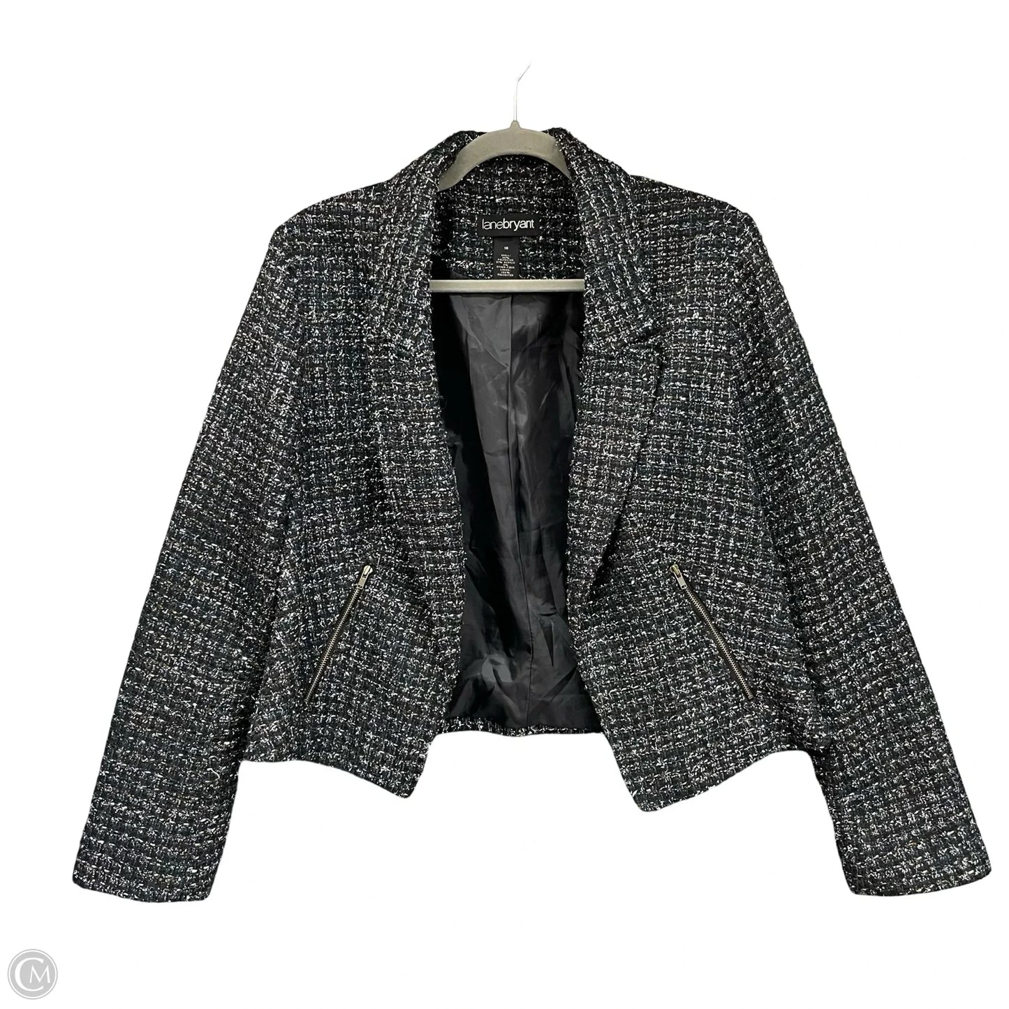 Blazer By Lane Bryant In Black & Silver, Size: 16
