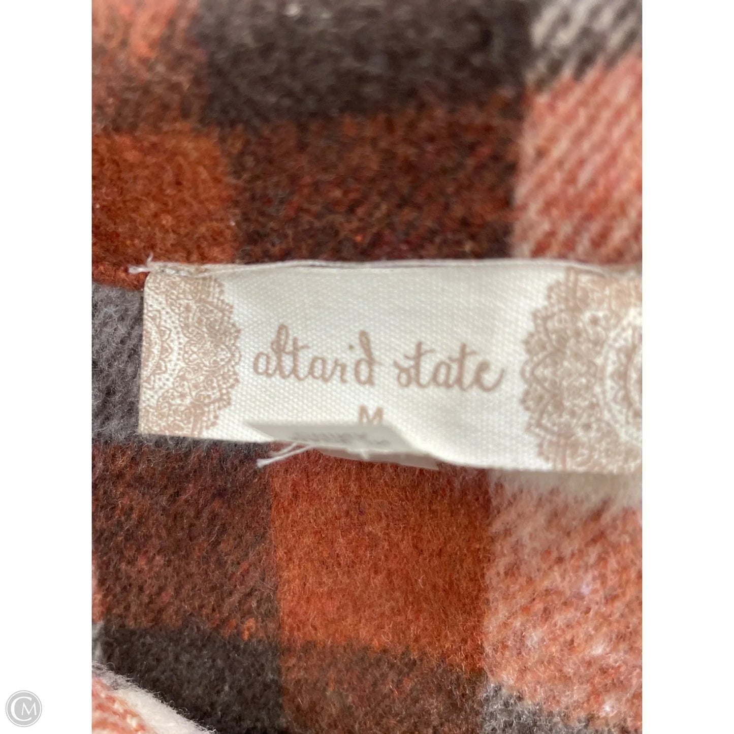 Jacket Shirt By Altard State In Cream & Orange, Size: M