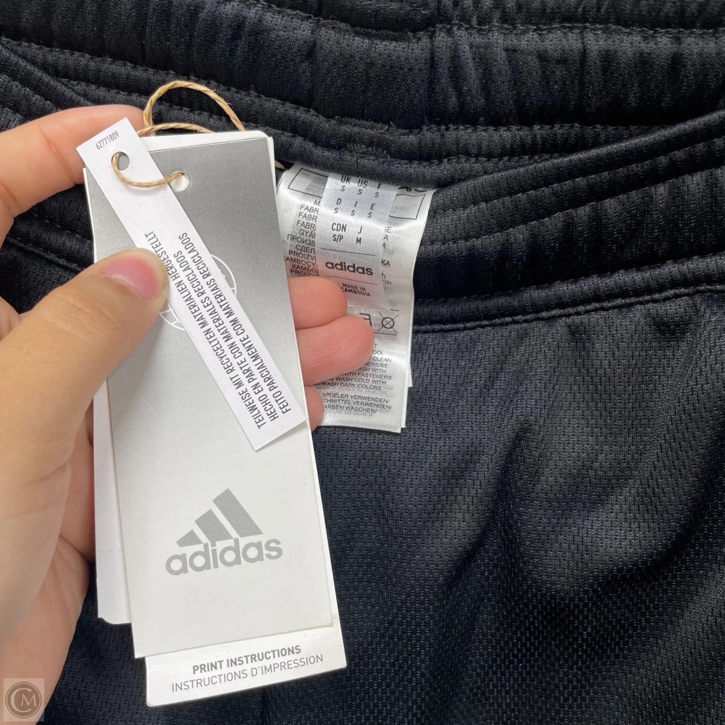 Athletic Pants By Adidas In Black & Grey, Size: S