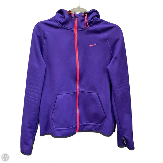 Athletic Jacket By Nike In Purple, Size: M