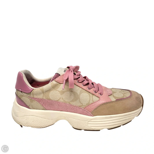 Shoes Designer By Coach In Pink & Tan, Size: 10