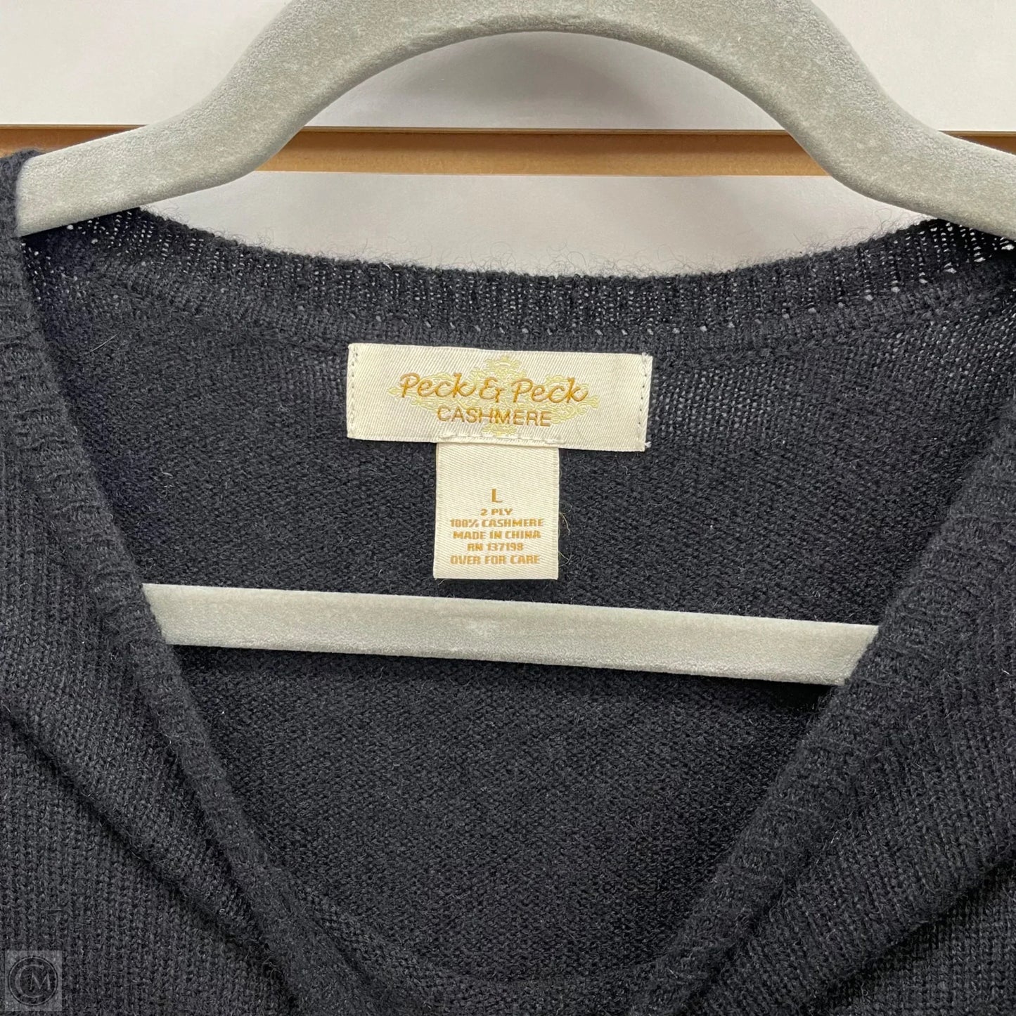 Sweater Cashmere By Peck And Peck In Black, Size: L