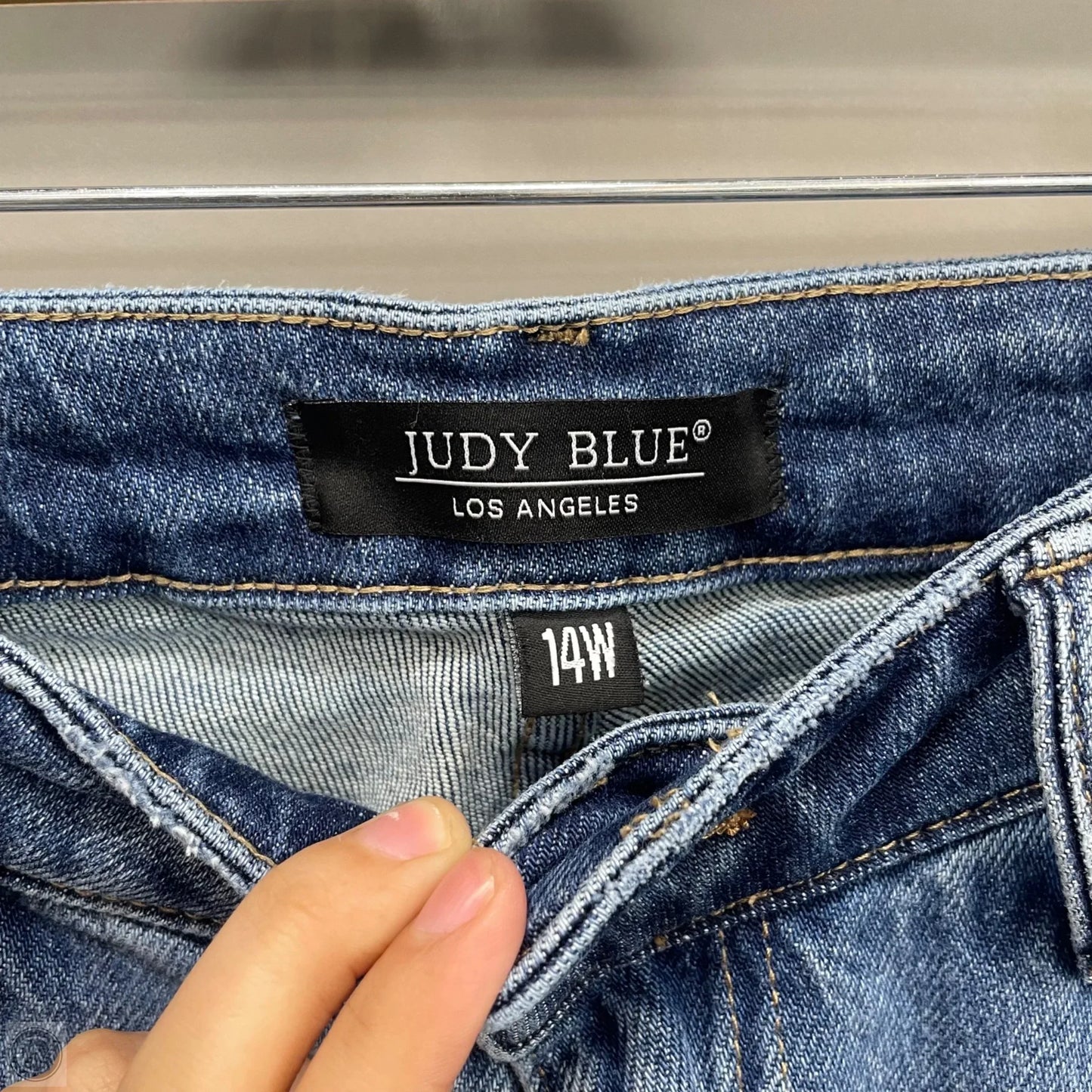 Jeans Straight By Judy Blue In Blue Denim, Size: 14