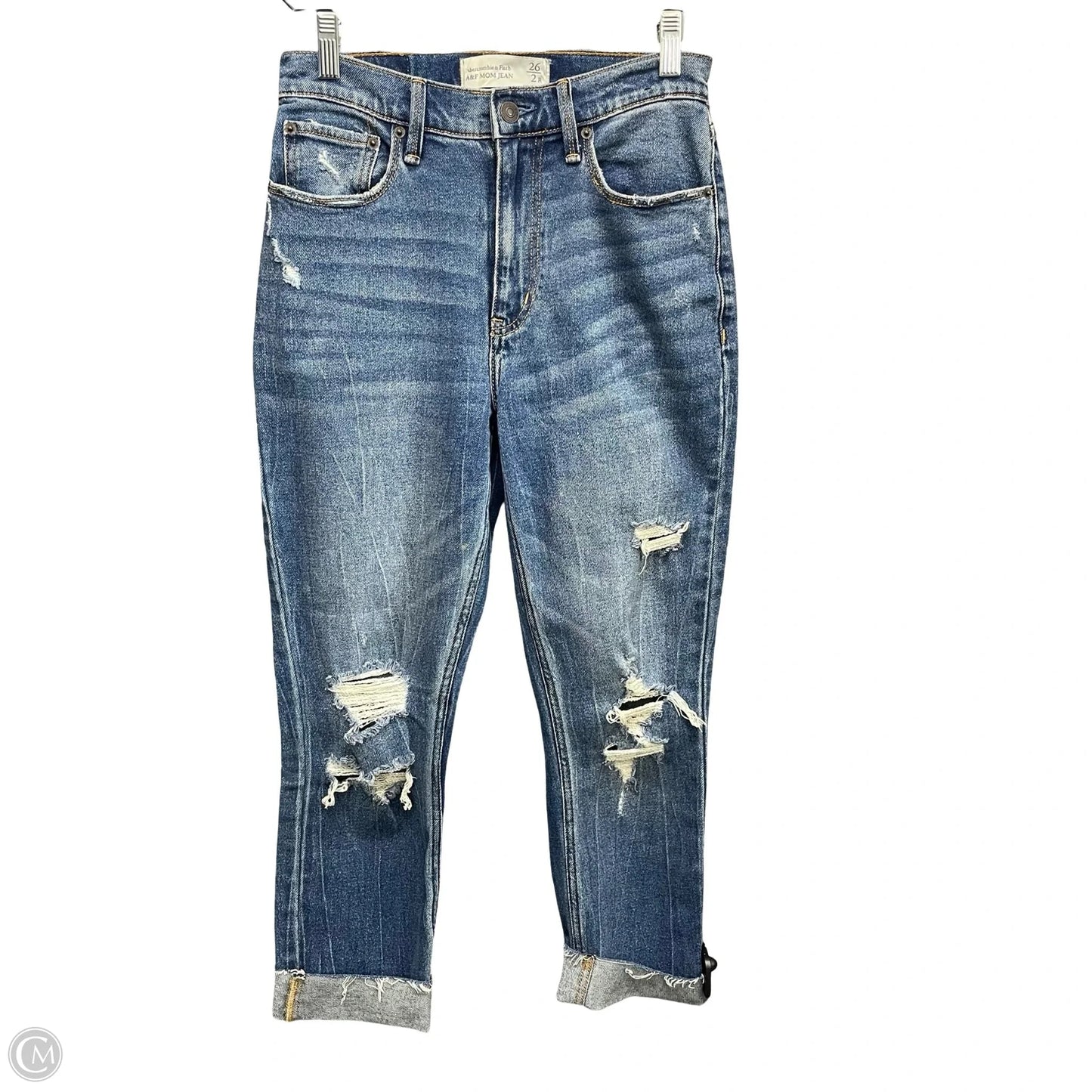 Jeans Straight By Abercrombie And Fitch In Blue Denim, Size: 2