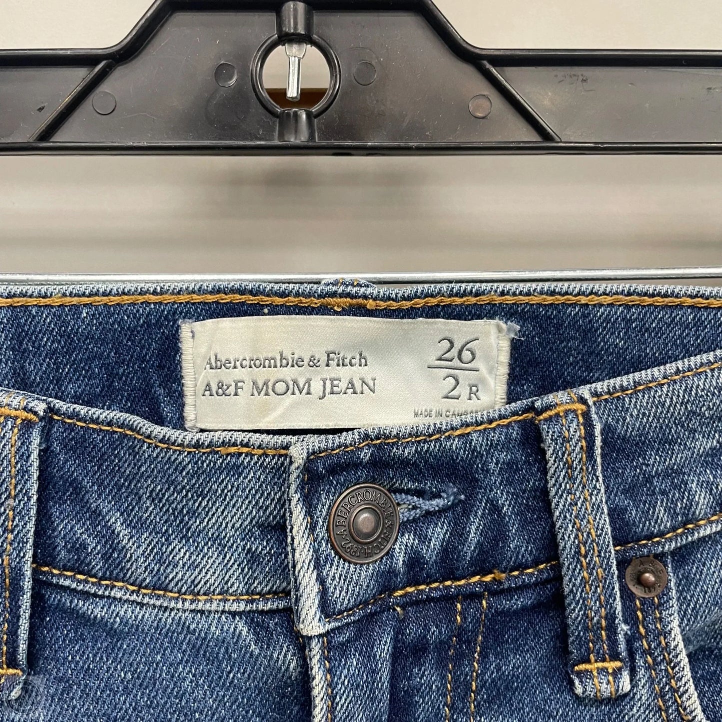 Jeans Straight By Abercrombie And Fitch In Blue Denim, Size: 2