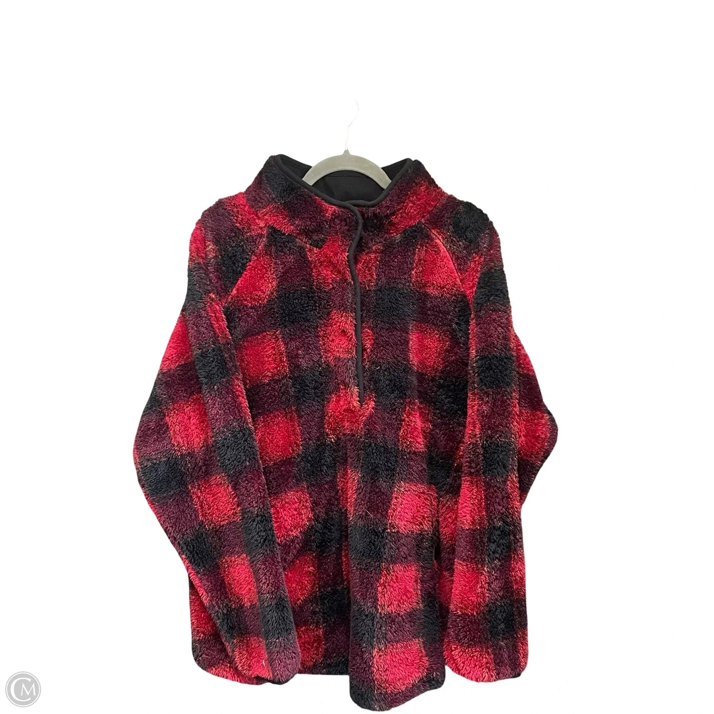 Jacket Faux Fur & Sherpa By Maurices In Black & Red, Size: 2x