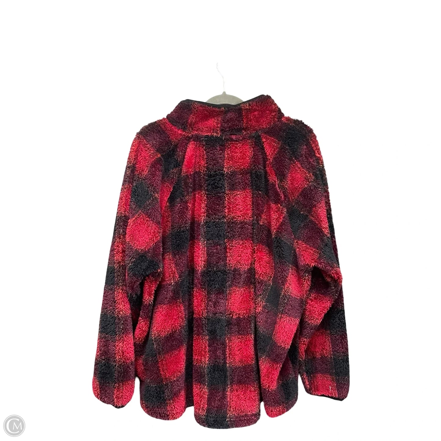 Jacket Faux Fur & Sherpa By Maurices In Black & Red, Size: 2x