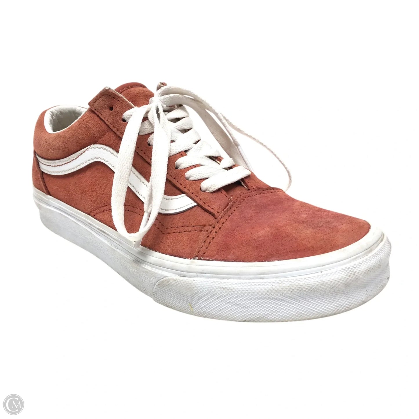 Shoes Sneakers By Vans In Orange & White, Size: 7