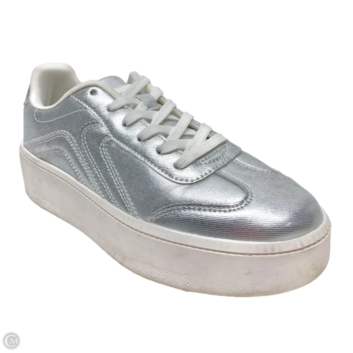 Shoes Sneakers By Call It Spring In Silver & White, Size: 7.5