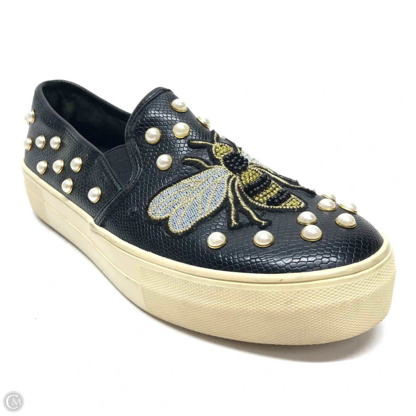 Shoes Flats By Steve Madden In Black & Yellow, Size: 7.5
