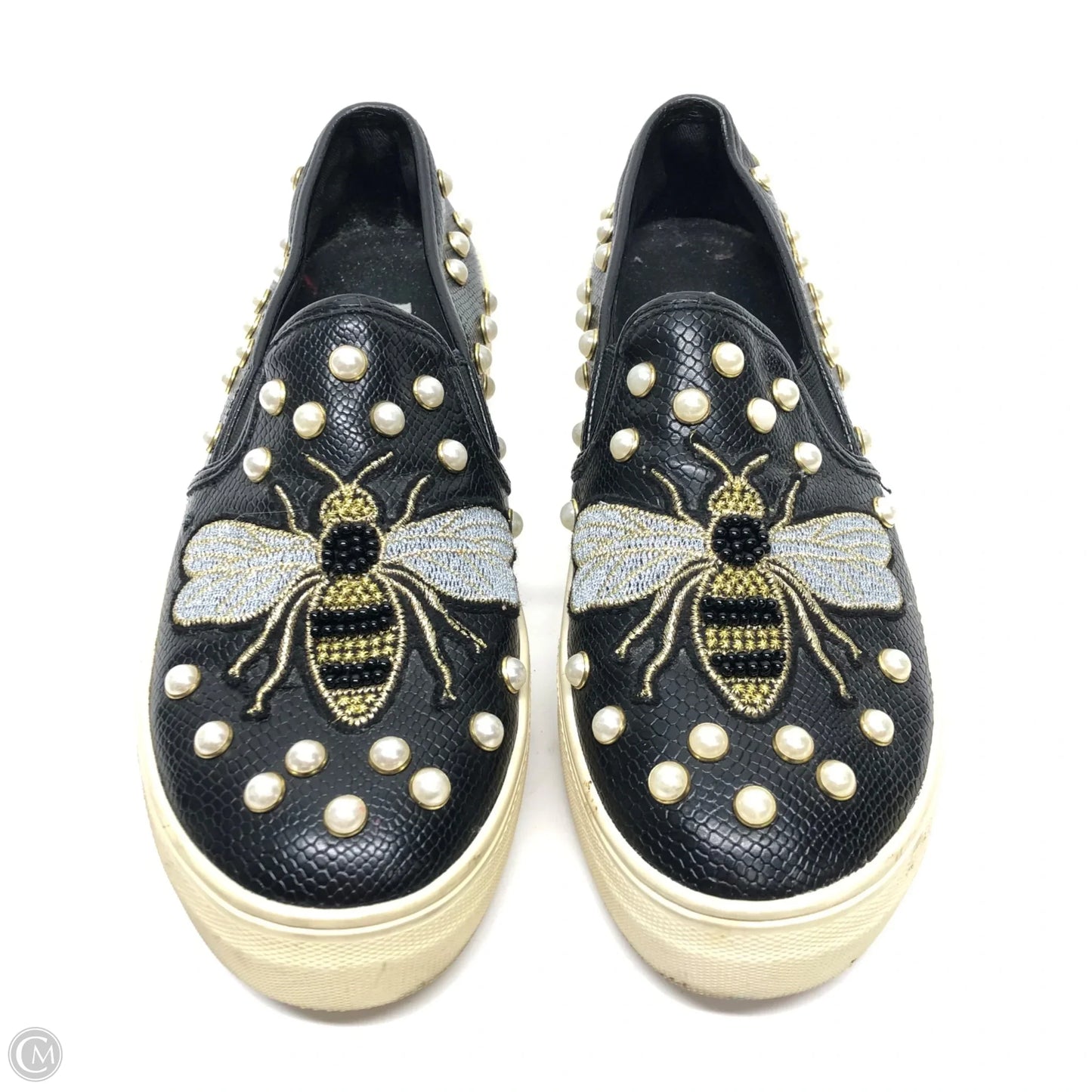 Shoes Flats By Steve Madden In Black & Yellow, Size: 7.5